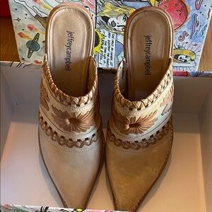 Size 8.5 Jeffrey Campbell Boho Woven Heeled Mules